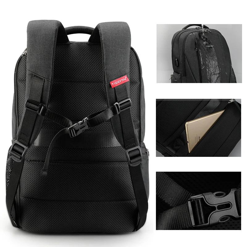 Tigernu Multifunction USB Fast Charge 15.6 Laptop Backpacks Men Anti theft Backpack School Bags for Teenagers Women Male Mochila