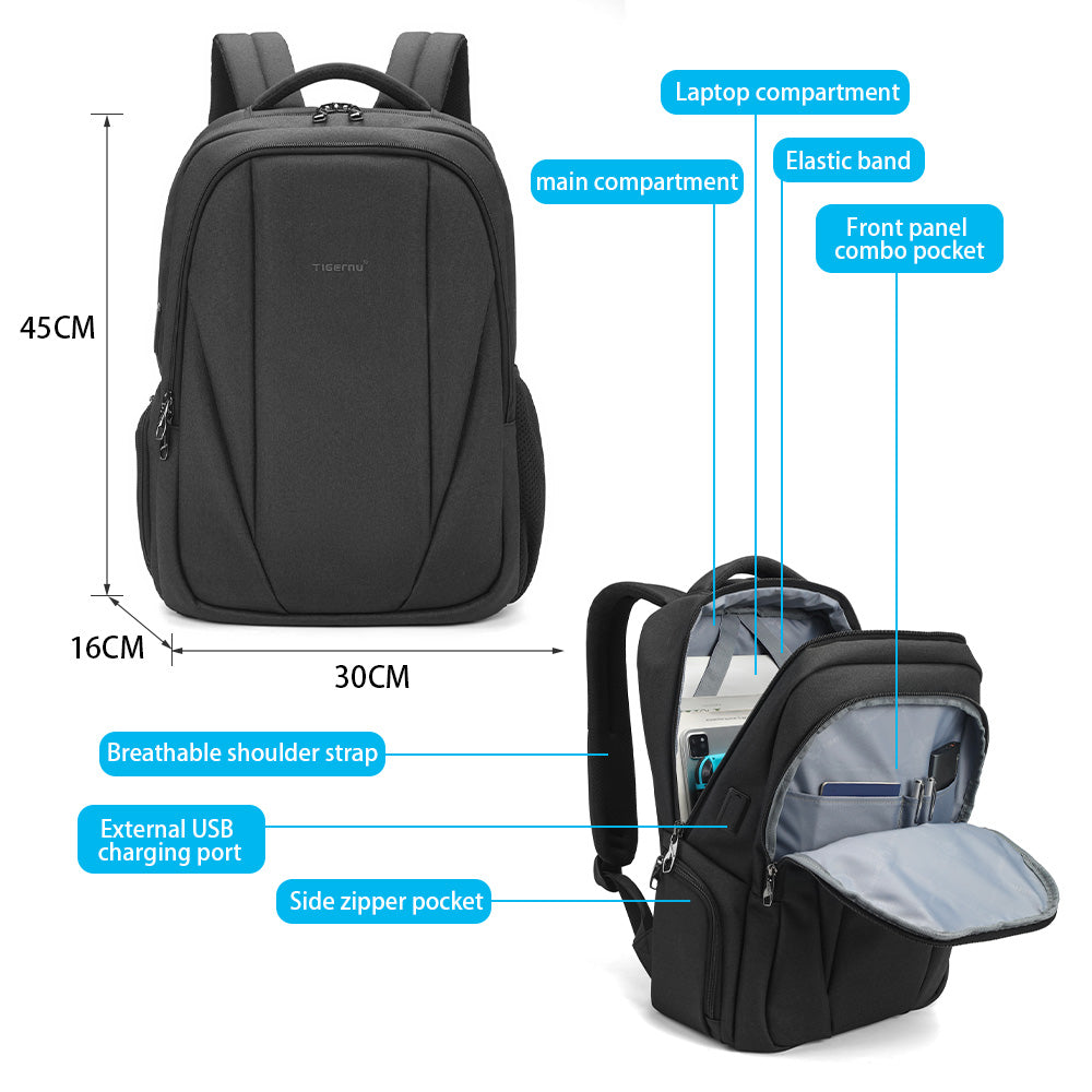Tigernu Multifunction USB Fast Charge Laptop Backpacks Men