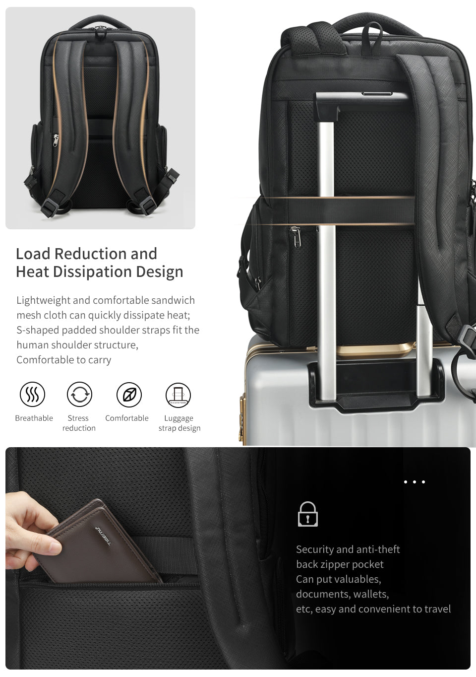 luggage strap business travel backpack