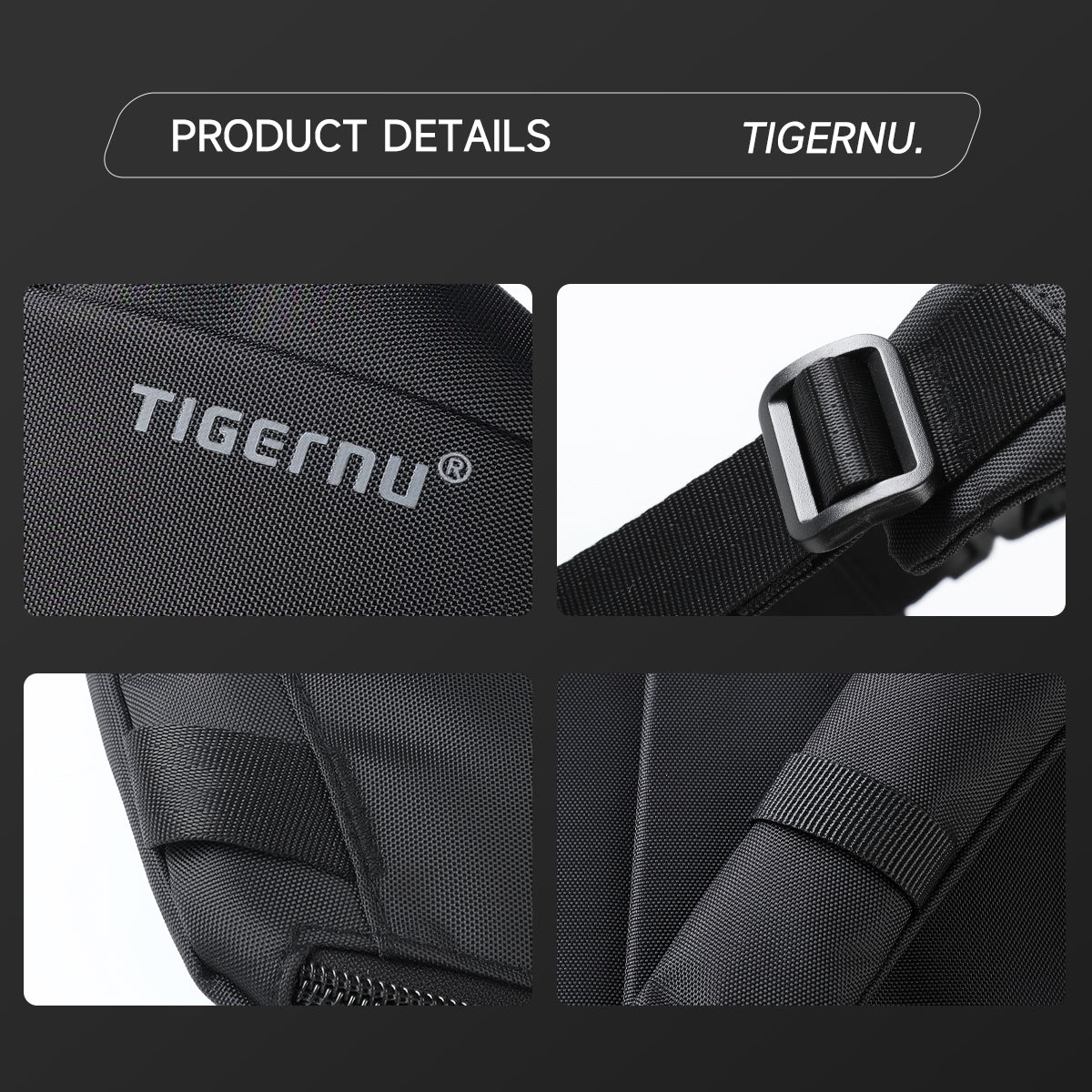 TIGERNU T-S81292A Lightweight Anti-Theft Sling Bag with Magnetic Snap Buckle (3.2L)