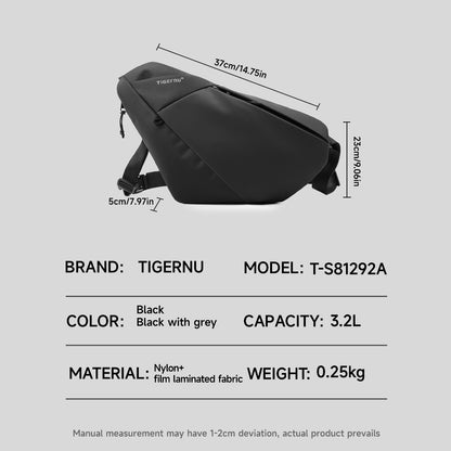TIGERNU T-S81292A Lightweight Anti-Theft Sling Bag with Magnetic Snap Buckle (3.2L)