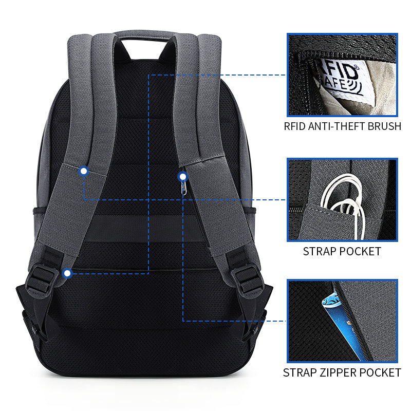 Tigernu's new fashionable 15.6-inch laptop backpack with anti-theft function, men's waterproof school backpack 18L, men's leisure bag