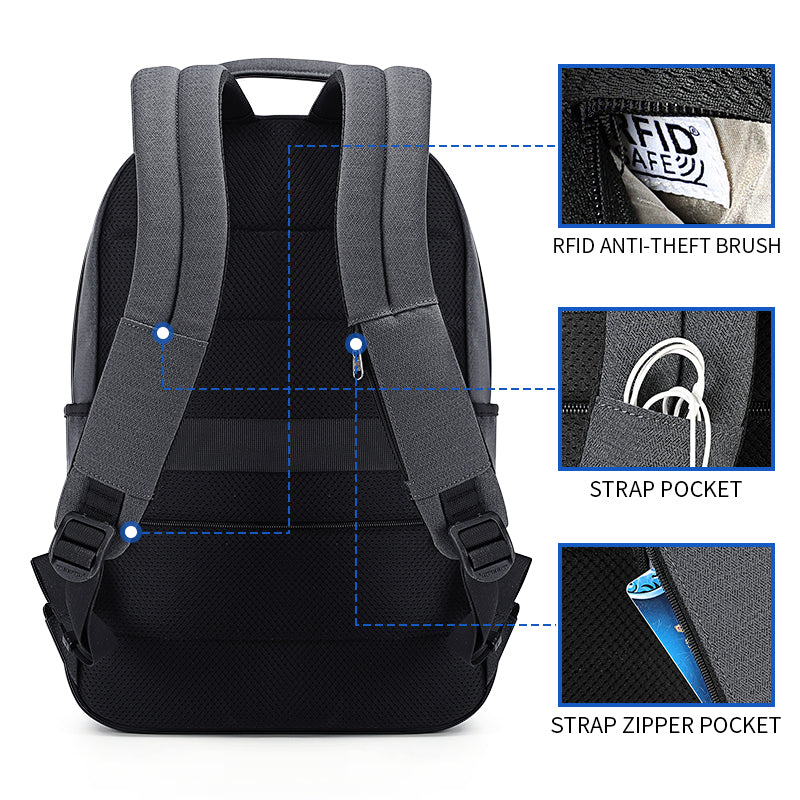Tigernu's new fashionable laptop backpack with anti-theft function, men's waterproof school backpack 18L, men's leisure bag