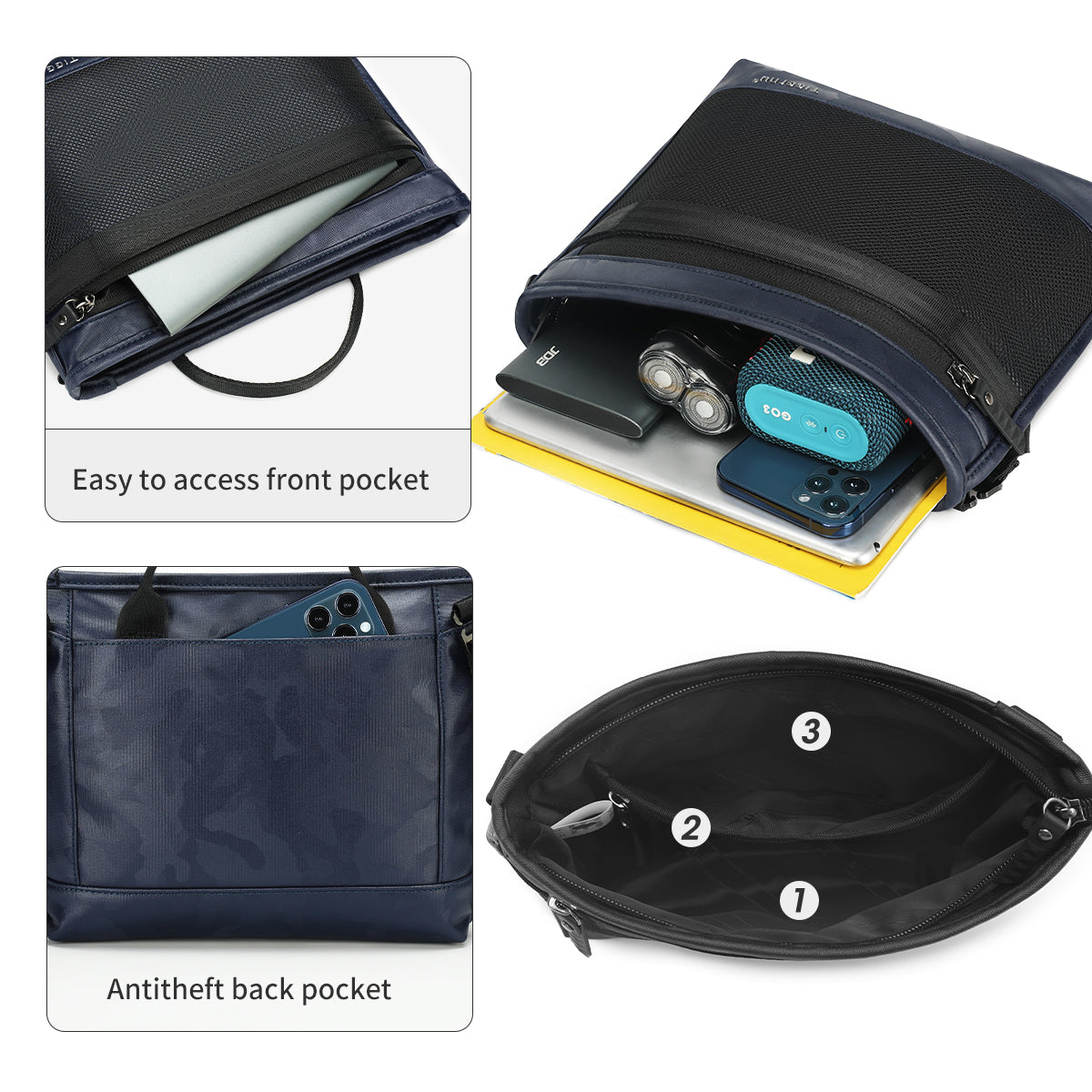 Lifetime warranty, men's TPU shoulder bag, waterproof, 7.9 inch, tablet, shoulder bag, mini,