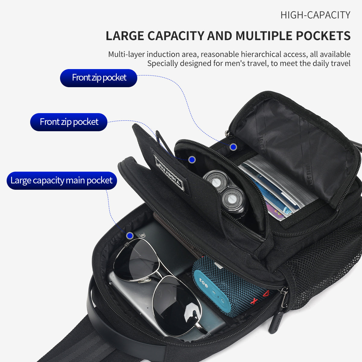 Tigernu 2022 men's chest bag, cool fashion lightweight shoulder bag, leisure travel mini shoulder bag, unlimited series