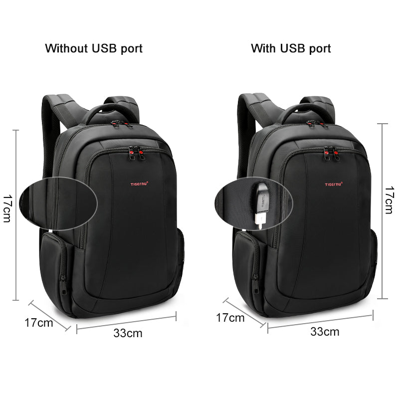 2017 tigernu anti-theft usb charging men 15.6inch laptop backpack Tigernu Anti Theft Nylon 27L Men 15.6-17 inch Laptop Backpacks School Fashion Travel Backpacking Backpack Male Backpack For Laptop Black USB