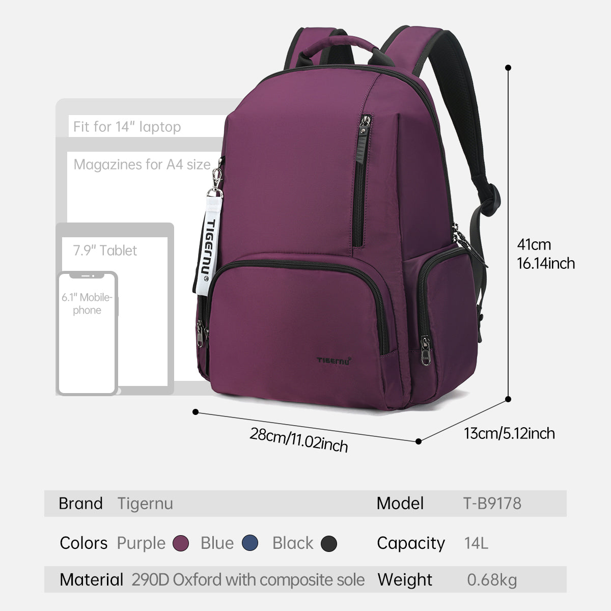 Lightweight Women's Laptop Backpack