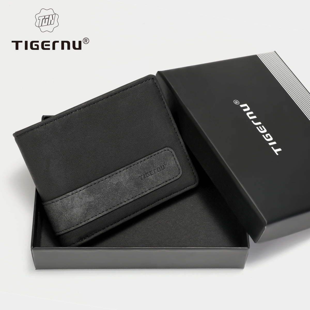 Tigernu, new men's leather short wallet, ultra-thin small wallet, casual men's wallet with card slot, coin wallet, men's wallet, men's mini bag