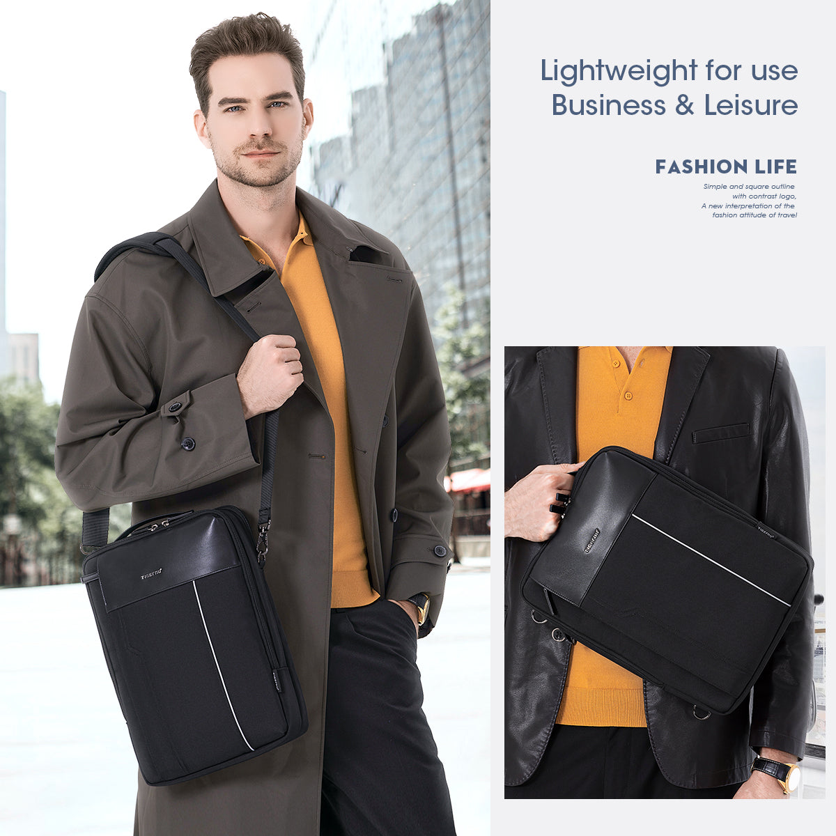 Lifetime warranty, business men's shoulder bag 15.6 inch laptop, fashion travel mini shoulder bag, shoulder bag, sling, classic series