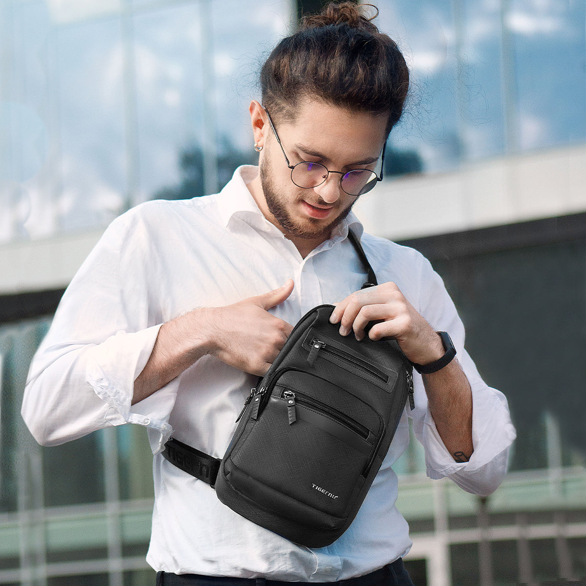 best small cross body bag for travel for men Fashion men's Tigernu mini travel bag, high-quality waterproof shoulde – TIGERNU