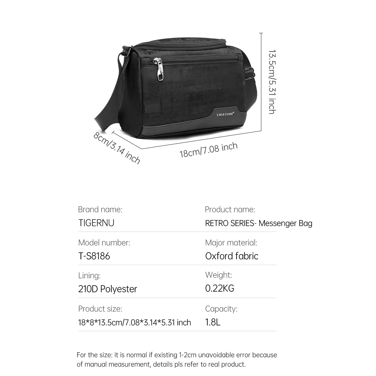 Tigernu Retro Series Vintage Shoulder Bag For Men