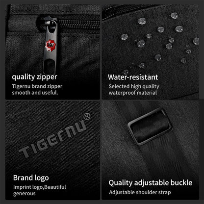 Detailed display of the black shoulder bag model T-L5105