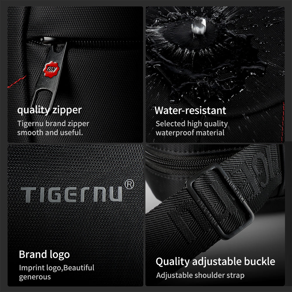 Detailed display of the black shoulder bag model T-L5108