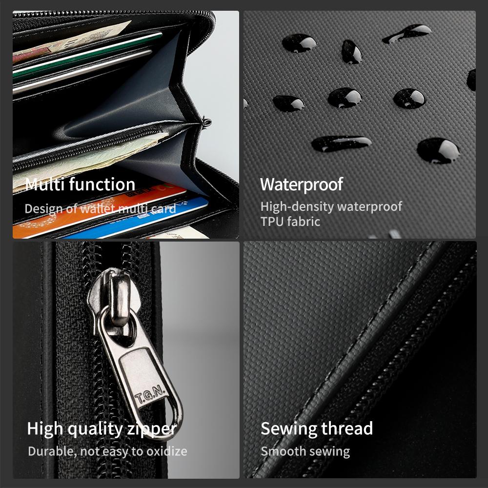 Detailed display of the black wallet model T-S8081