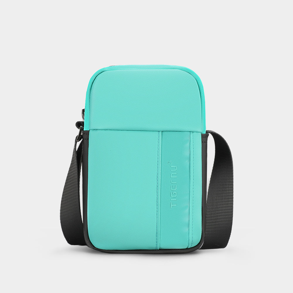 Front view of a green crossbody bag with model T-S8135 no logo