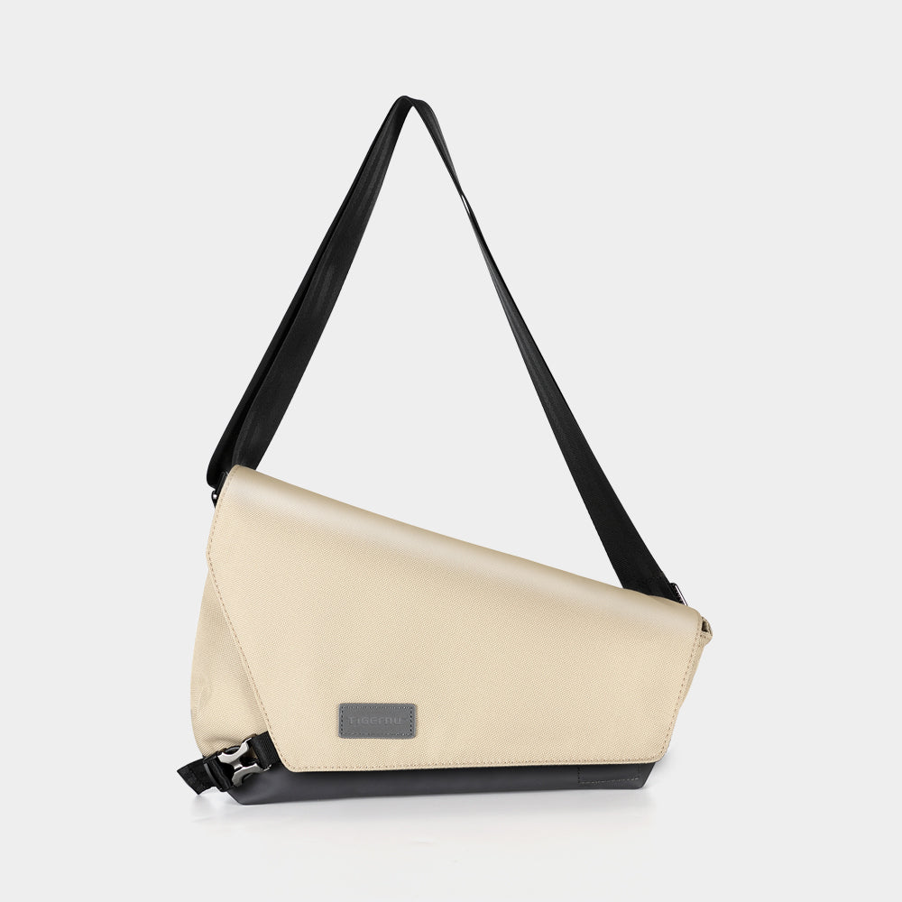 Front view of a khaki crossbody bag with model T-S8097 no logo