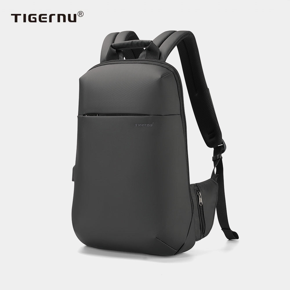 Side view of the black backpack model T-B3933