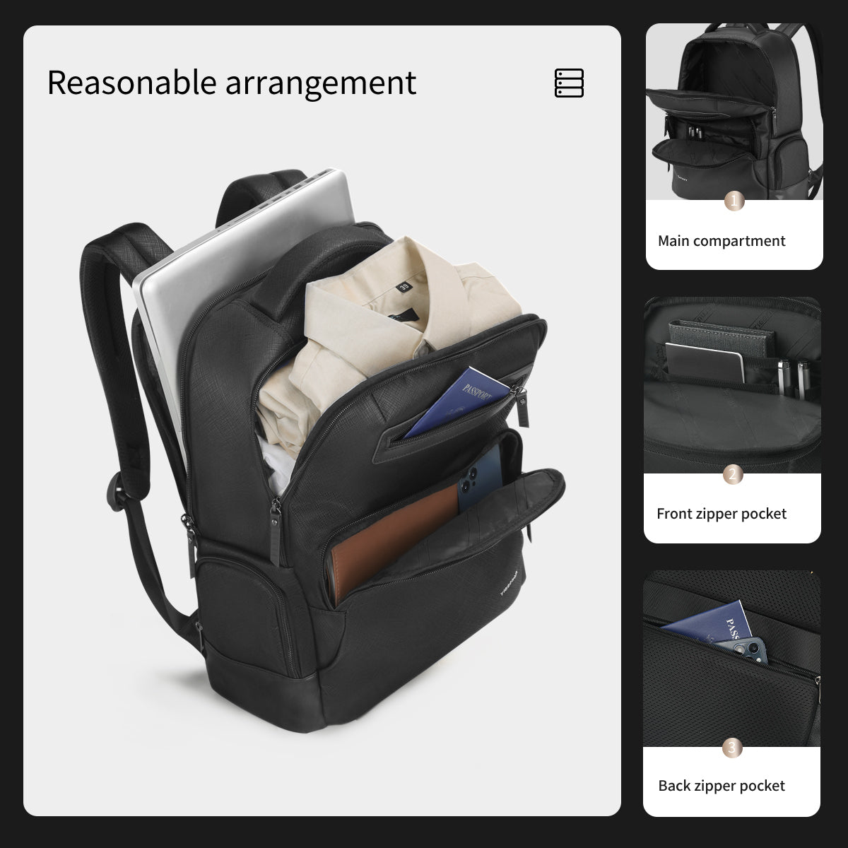 15.6 Inch Business Laptop Backpack with Multiple Pockets