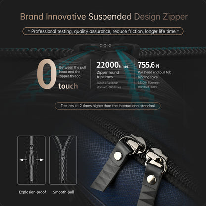 lockable dual layer zipper laptop backpack