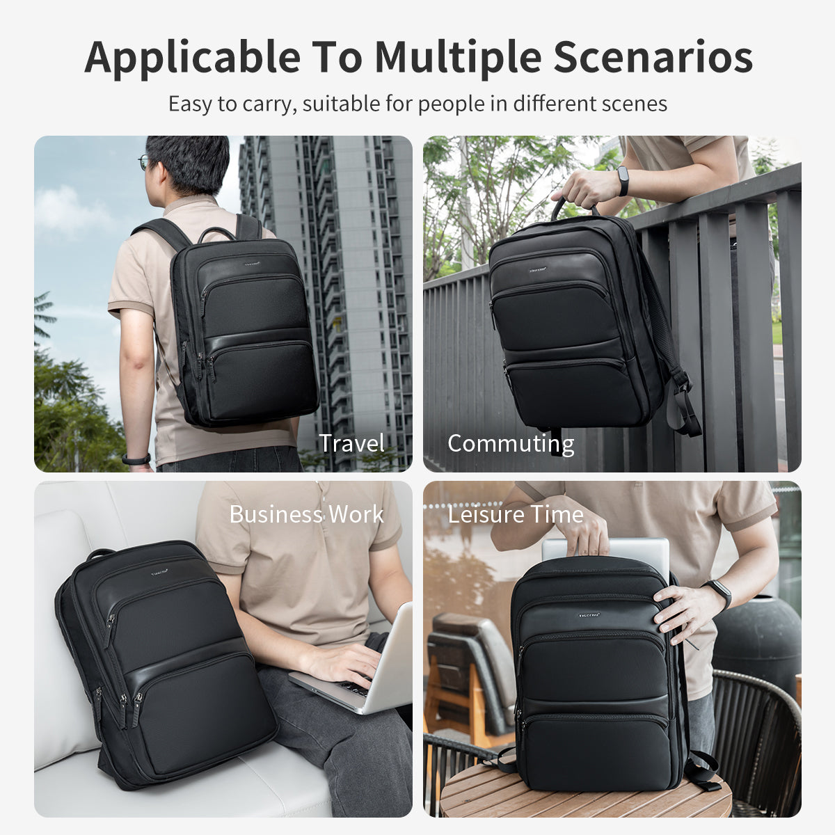 slim laptop backpack for business commuting