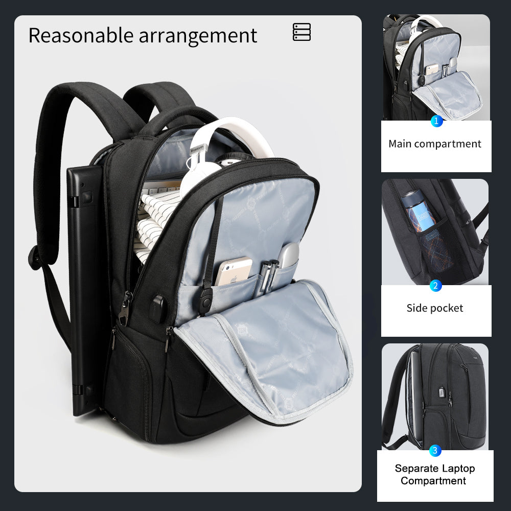 The capacity display of the black backpack model T-B3503