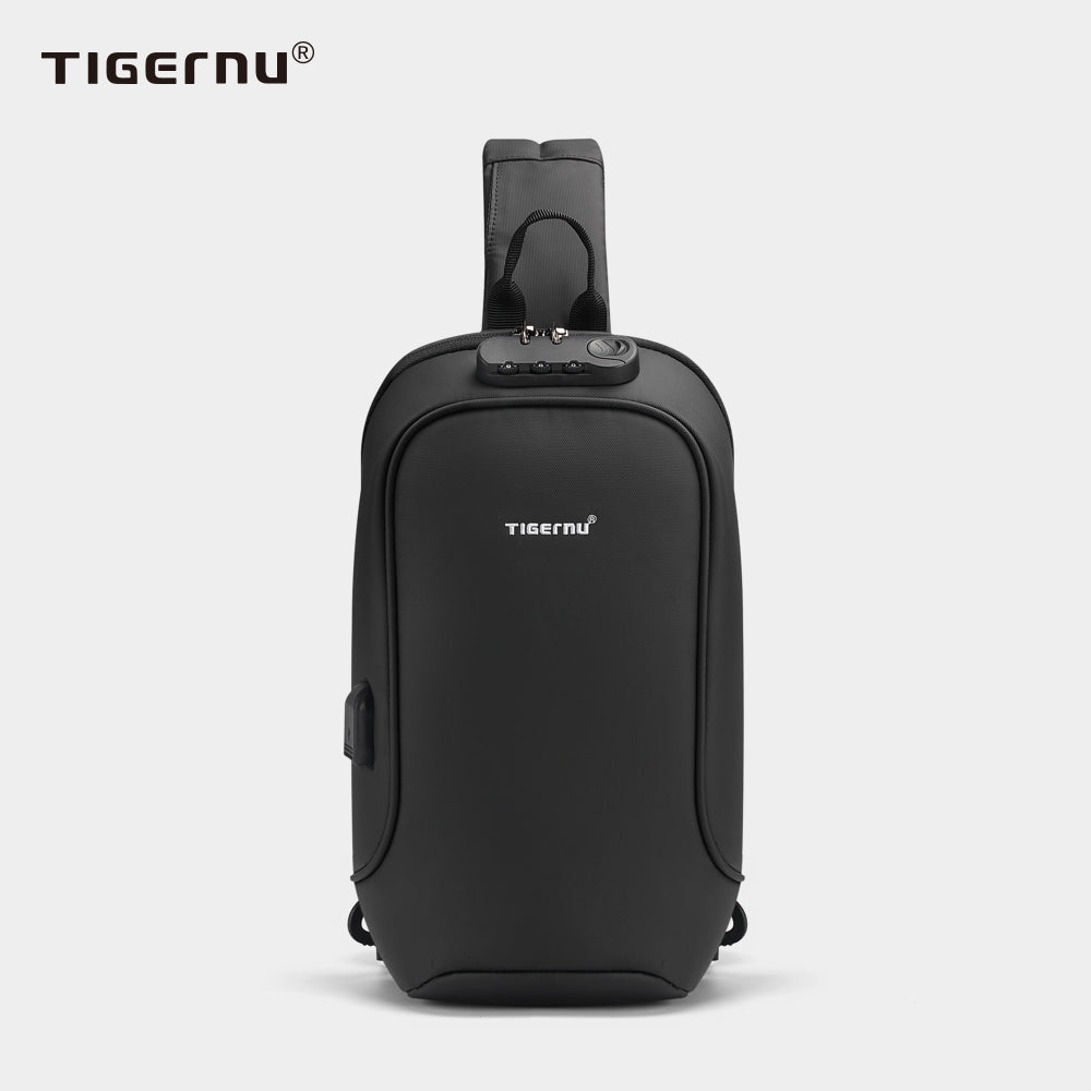 The front view of the T-S8102black TPU shoulder bag