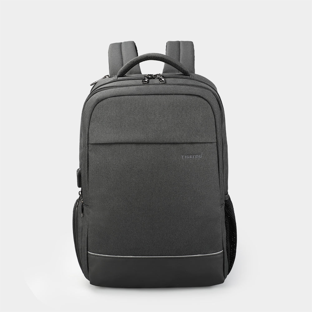 The front view of the black backpack model T-B3533 no logo