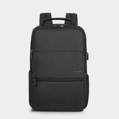 The front view of the black backpack model T-B3905
