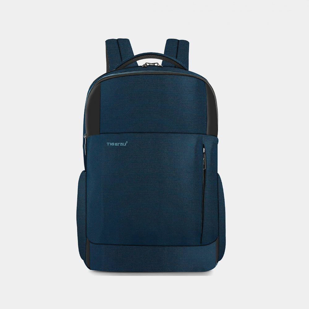 The front view of the blue backpack model T-B3906 no logo