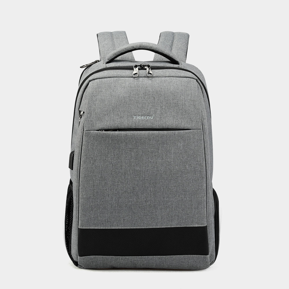 The front view of the grey backpack model T-B3516