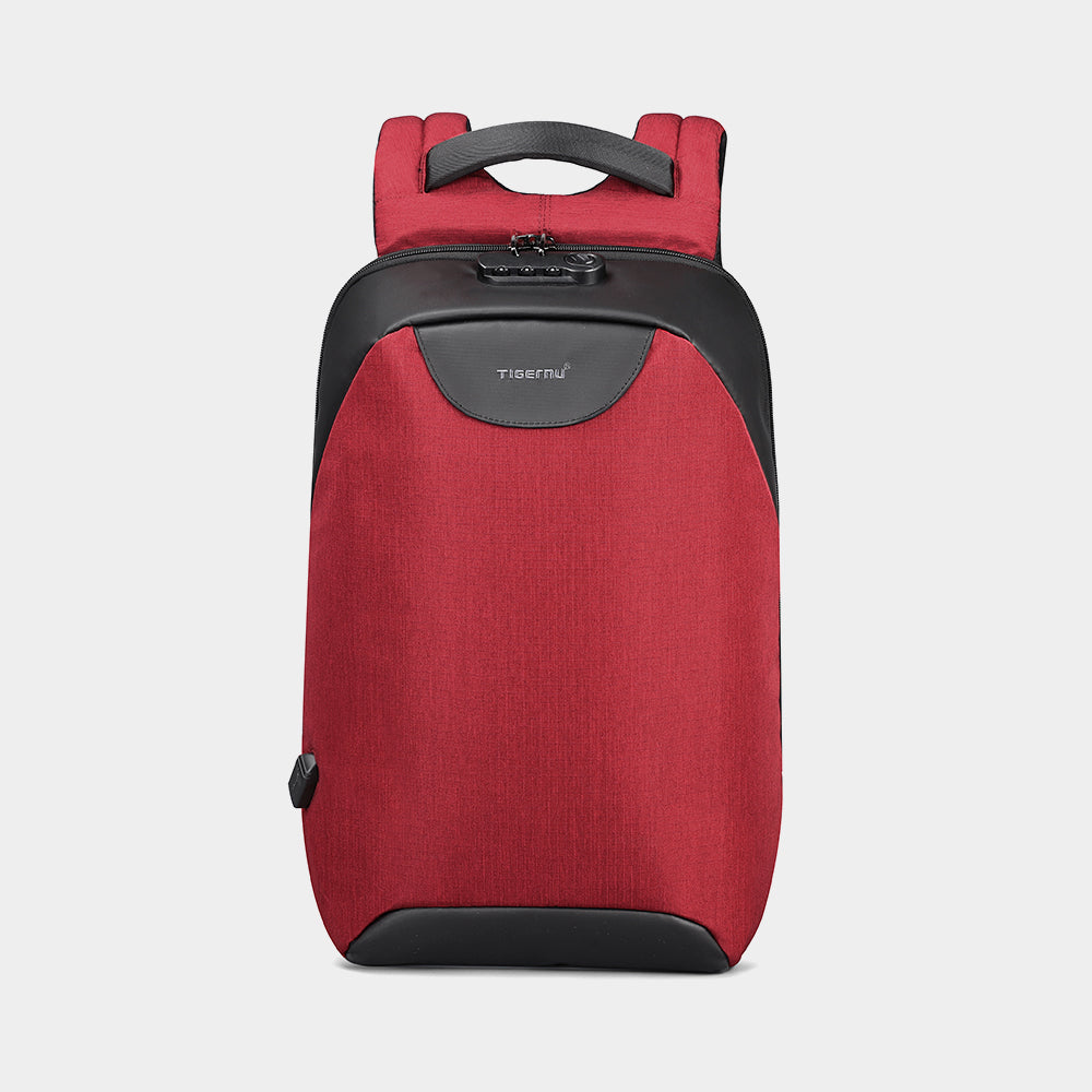 The front view of the red backpack model T-B3611 no logo
