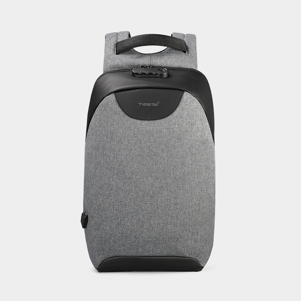 The front view of the white backpack model T-B3611 no logo