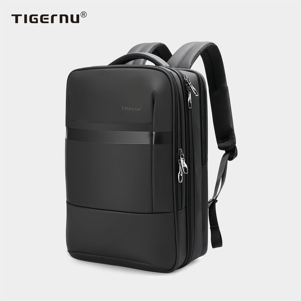 The model is T-B3982 black backpack side view