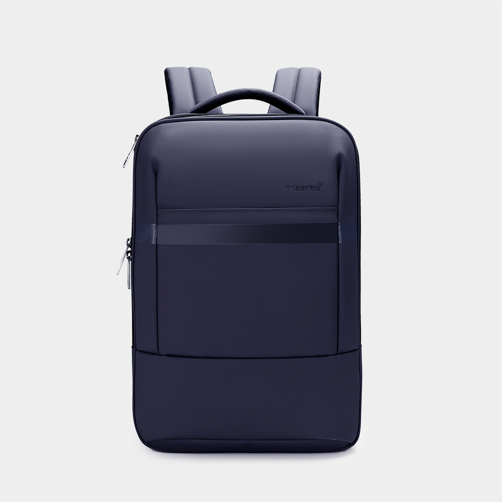 The model is T-B3982 blue backpack front view