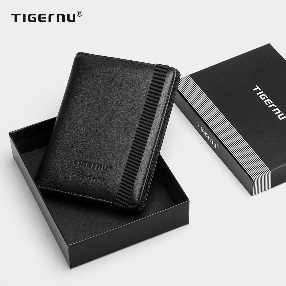 The model is T-S8005 black leather wallet exquisite packaging display diagram