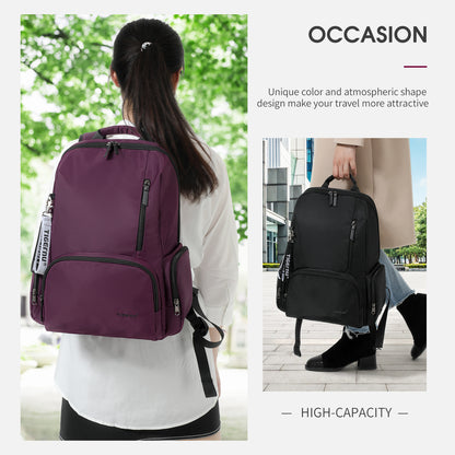 Woman carrying lightweight commuter laptop backpack
