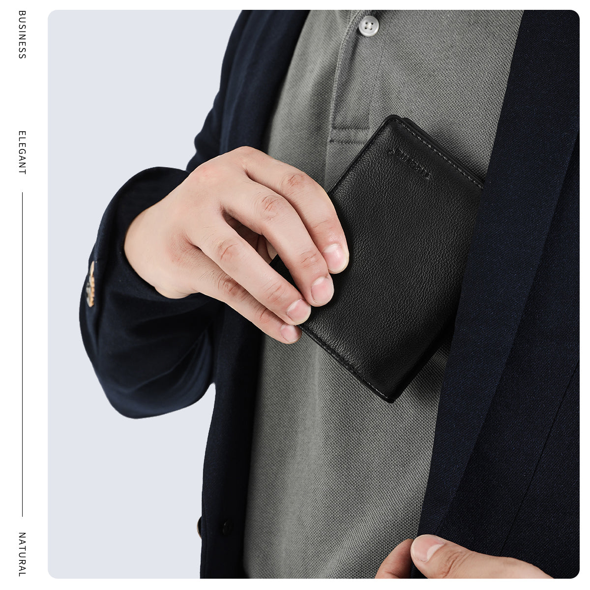 Tigernu, new style, men's artificial leather short wallet, RFID, men's leather wallet, business coin wallet, men's black thin light, designer clip, handbag