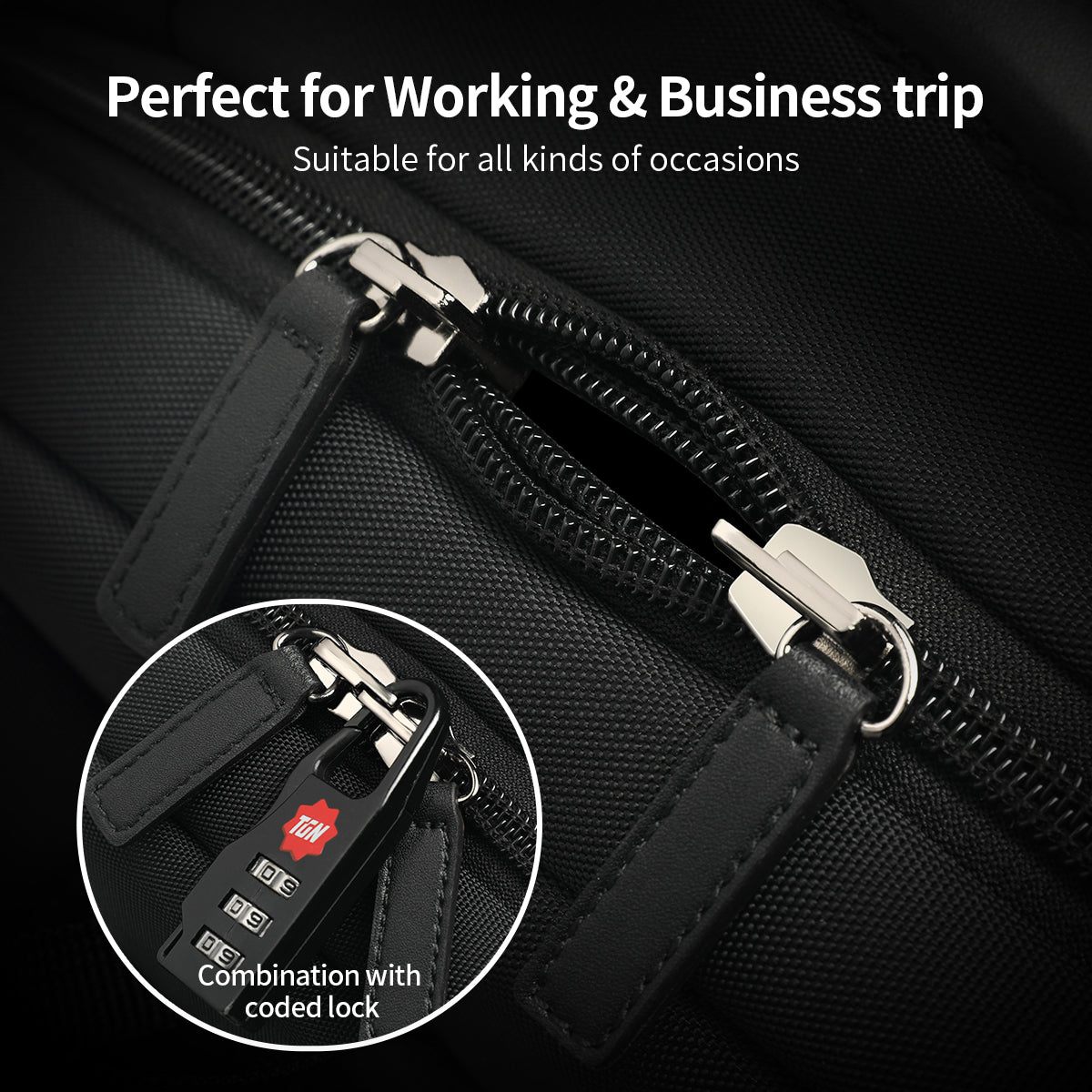 Lockable zipper anti theft backpack design