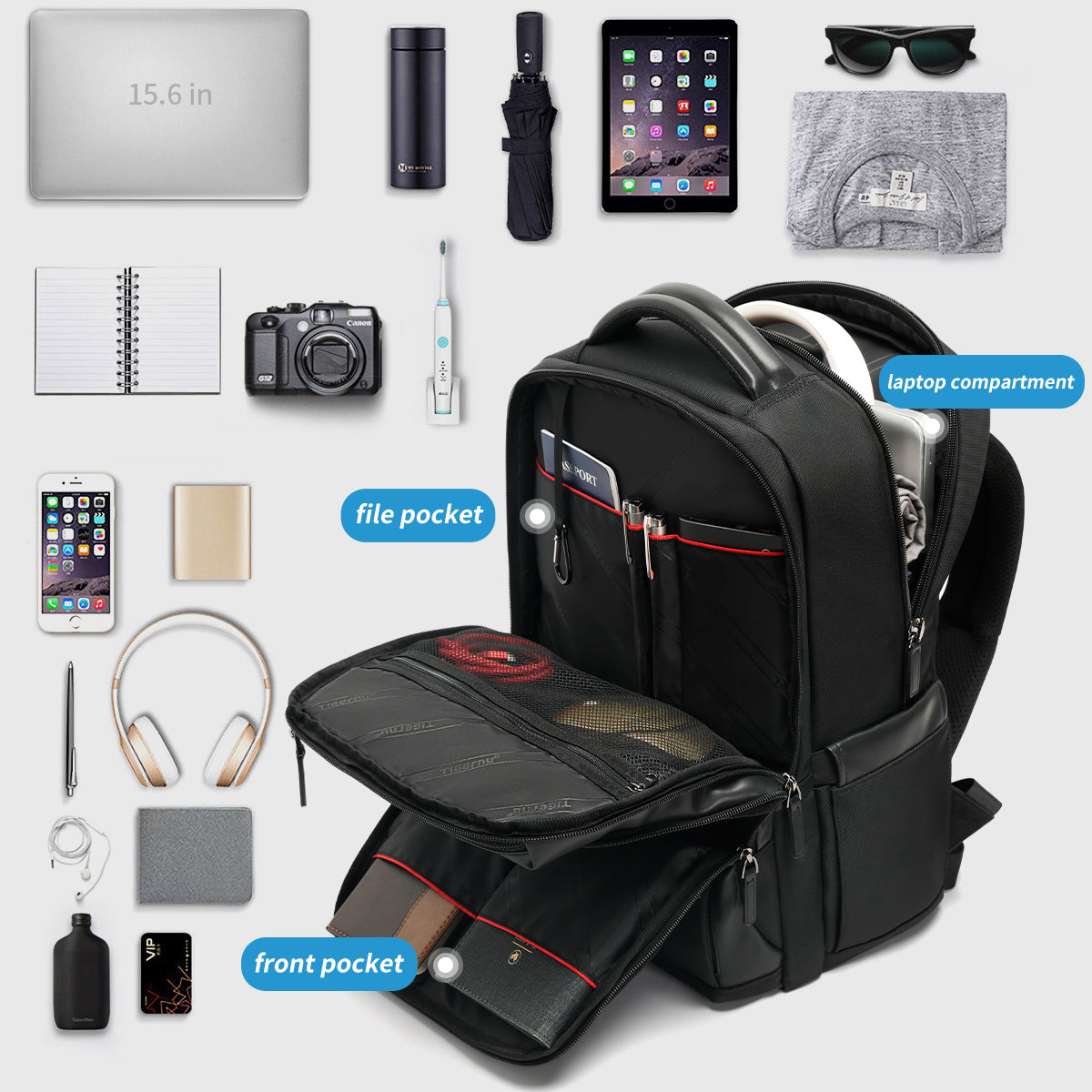 backpack with shockproof laptop compartment Volher Backpack,Business Travel Anti Theft Slim College | Water Resistant Durable Computer Bag Gift for Women & Men Fits 15.6 Inch Laptop and Notebook inch laptop compartment StarTech.com 15.6in Laptop Backpack w/